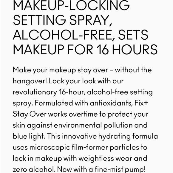 Mac Fix+ Stay Over 16 Hour Alcohol Free Makeup Setting Spray Clean Beauty - Picture 5 of 7